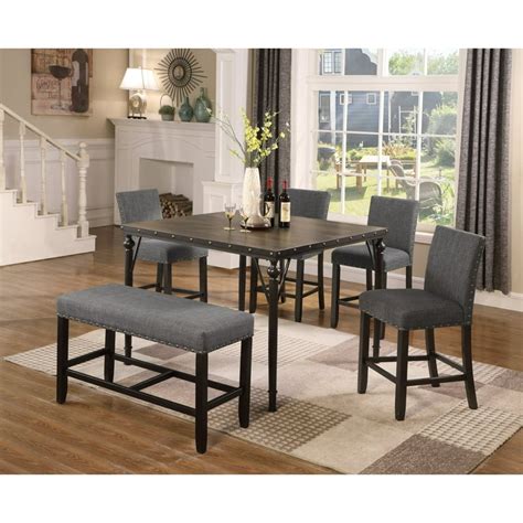 Roundhill Furniture Biony Fabric Counter Height Dining 59 Off