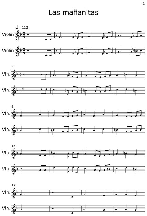 Las Ma Anitas Sheet Music For Violin