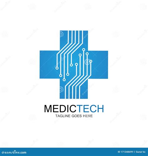 Medical Technology Logo Design Vector Stock Illustration Illustration