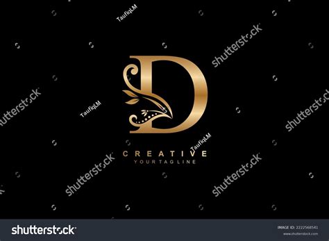 Luxury Elegant Gold Letter D Logo Stock Vector Royalty Free