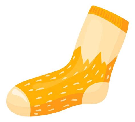 Premium Vector Cozy Orange Sock Cute Kid Foxy Apparel Isolated On