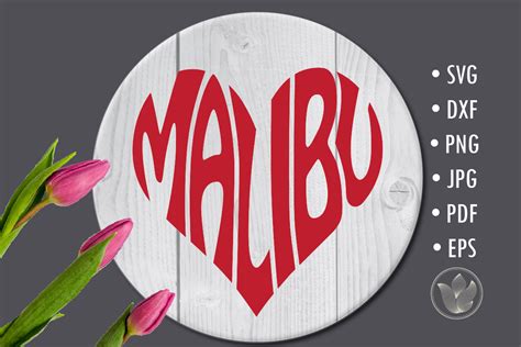 Malibu Word Art Svg Cut File Heart Graphic By Digitaldesignslaura