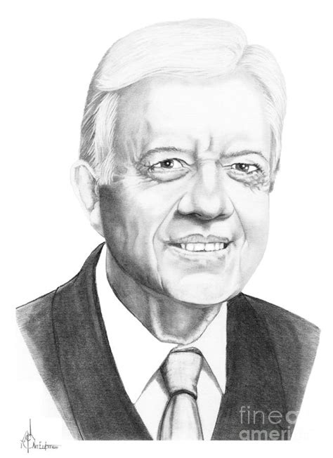 President Jimmy Carter Drawing By Murphy Elliott