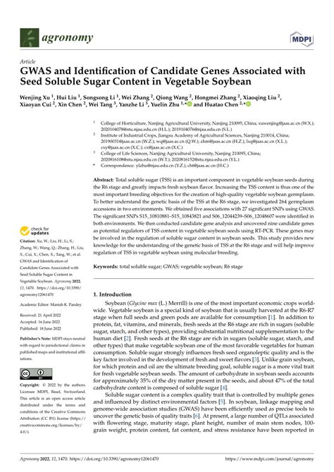 Pdf Gwas And Identification Of Candidate Genes Associated With Seed