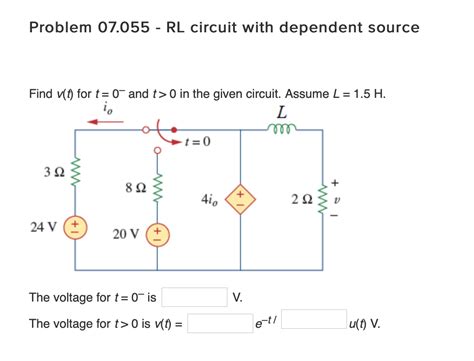 Solved Problem Rl Circuit With Dependent Source Chegg