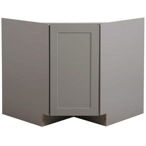 Hampton Bay Edson Gray Shaker Stock Partially Assembled Corner Sink Base Cabinet 36 In X 34 5