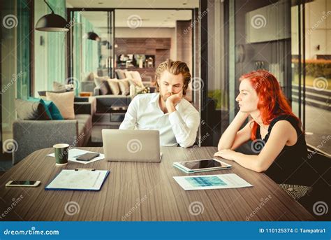 Stressed Business People Meeting In A Meeting Room Western Busi Stock