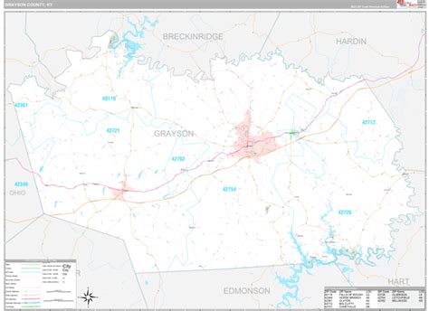 Grayson County, KY Wall Map Premium Style by MarketMAPS - MapSales