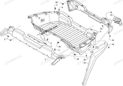 Arctic Cat Side By Side 2018 OEM Parts Diagram For CARGO BOX AND