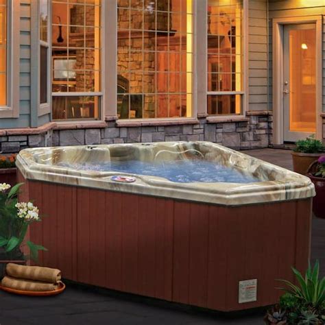 Reviews For American Spas 2 Person 28 Jet Premium Acrylic Triangle Spa Hot Tub With Multi Color