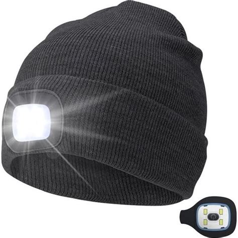 Tjs Unisexe Led Bonnet Lampe Frontale Avec Lampe Remplaçable 4 Led