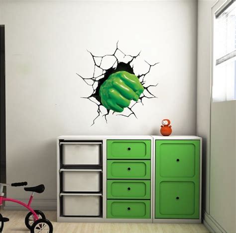 Green Fist Smash Wall Decal Superhero Wall Design Kids Smash Wall