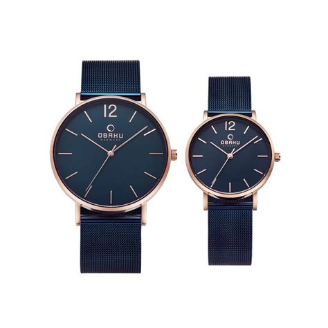 Obaku MARK OCEAN P197GLVLML Analog Blue Dial Pair Watch Buy Obaku MARK