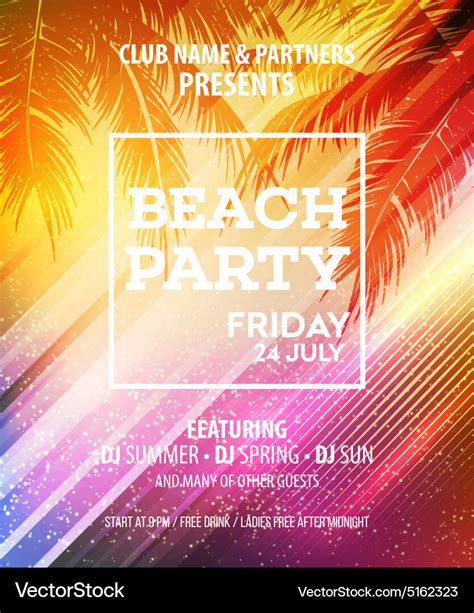 Beach Party Flyer Template Free Printable Templates