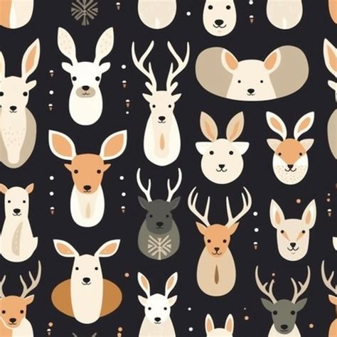 Premium AI Image A Black Background With Many Different Types Of Deer