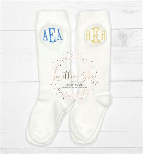 Monogrammed Knee High Socks Cotton Etsy