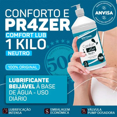COMFORT LUB 1KG 500g ou 120g Lubrificante Íntimo Para Sexo Anal Vaginal e Oral Neutro Sabores ou