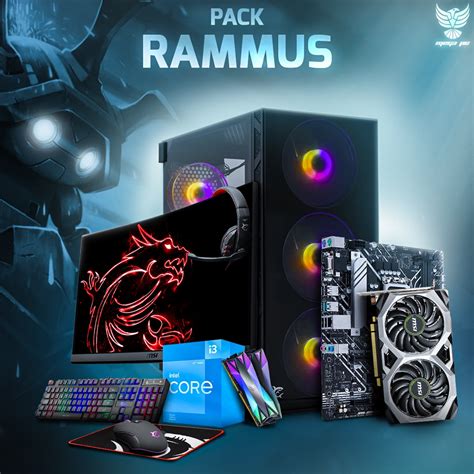 Pc Gamer Tunisie Pack Rammus LOL I3 12100F Msi GTX 1660 Super MEGA PC