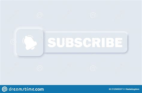 Subscribe Button With Arrow Cursor And Shadow Bell Button And Hand