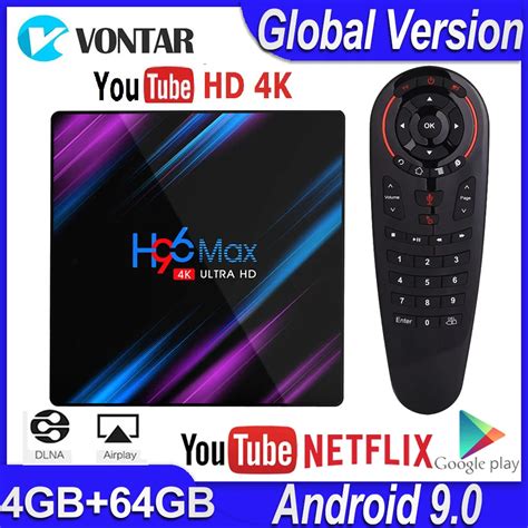 H96 MAX RK3318 Android ТВ коробка Android 9,0 Смарт ТВ коробка 4 Гб ...