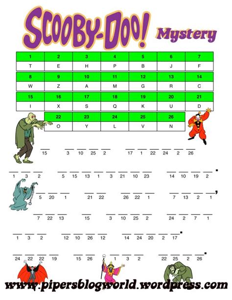 I made a Scooby-doo! Cryptogram puzzle for the kids to solve. | Scooby ...