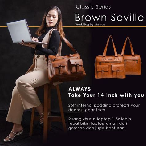 Jual Seville Bag By Manjua Tas Kerja Tas Kuliah Muat Laptop Inch