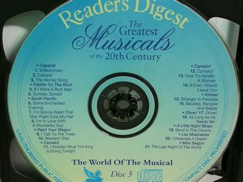 Cd The Greatest Musicals Of The Th Century Reader S Digest Series