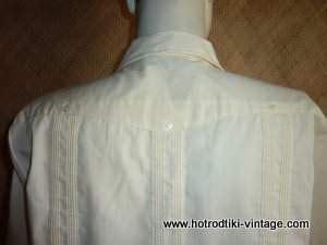 Vintage Style Mens The Romani Collection Guayabera Cream Shirt Hrtv