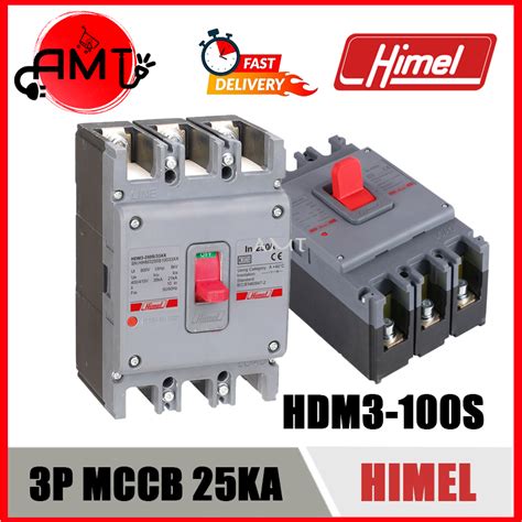 Himel Hdm 100s 100a 3p Mccb 25ka S Type Shopee Malaysia