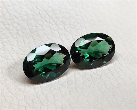 Green Tourmaline Stone Tourmaline Gemstone Pair Matched Oval | Etsy