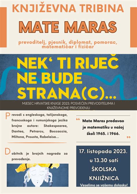 Gostovanje Mate Marasa povodom Mjeseca hrvatske knjige PŠVPrelog