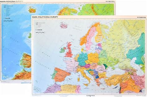 Europa Mapa Cienna Fizyczna Polityczna Drewniane P Wa Ki Stiefel