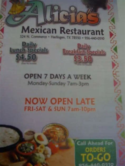 Alicia's Mexican Restaurant Menu - Urbanspoon/Zomato