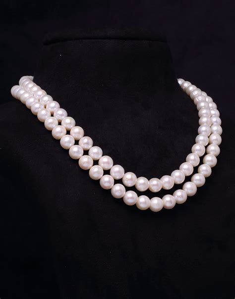 The Lucent Beauty White Freshwater Pearl Necklace Mangatrai Gems And Jewels Pvt Ltd