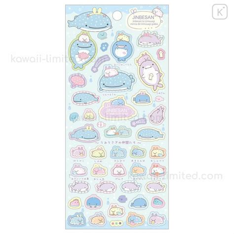 Japan San X Seal Sticker Jinbesan To Umiusagi Blue Kawaii Limited