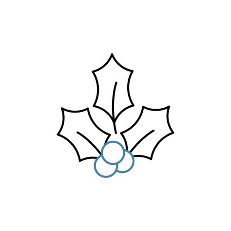 holly concept line icon. Simple element illustration. holly concept outline symbol design ...