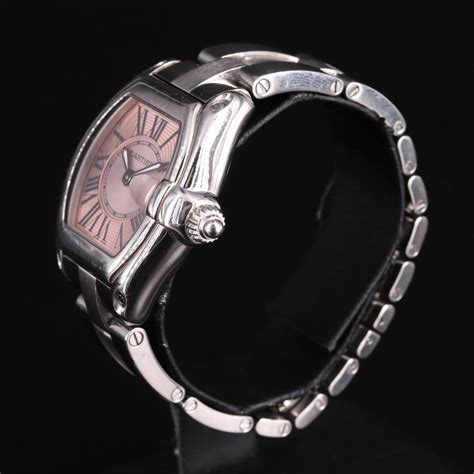 Cartier Roadster Pink Dial Stainless Steel Wristwatch | EBTH