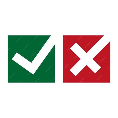 Premium Vector Checkmark Icons Green Tick And Red Cross Checkmarks