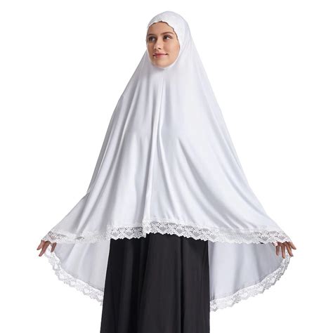 Muslim Islamic Ramadan Woman Long Khimar Hijab Solid Soft Prayer Hijab