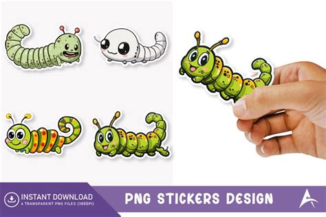 Funny Caterpillar Sticker Clipart