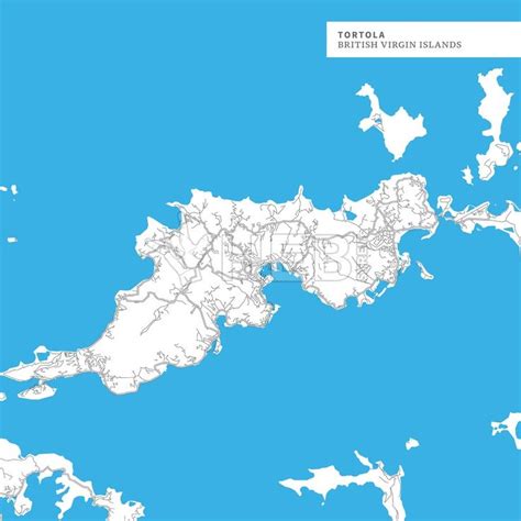 Map of Tortola Island, British Virgin Islands, contains geography ...