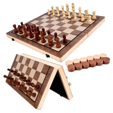 Dadypet Chess In Wooden Chess Checkers Set Wooden Chess In