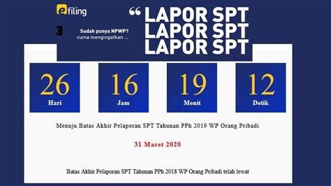 Lapor Spt Tahunan Paling Lambat Maret Simak Cara Mengisi Spt