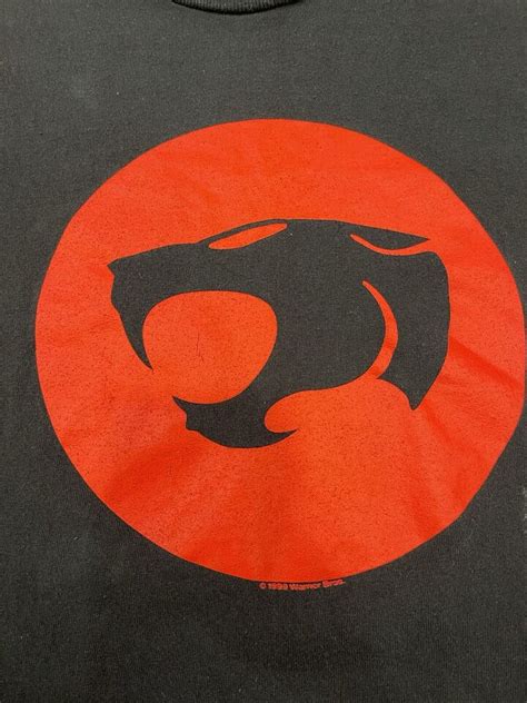 Vintage 90s Thundercats Cartoon Logo Graphic Tee Shirt Black 1999