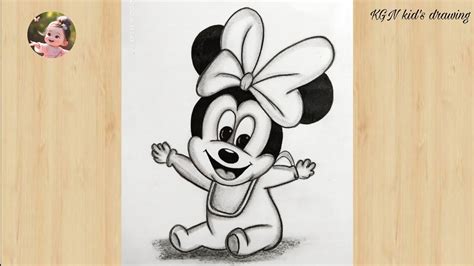 How To Draw A Cute Mickey Mouse Drawing Pencil Sketch For Beginner