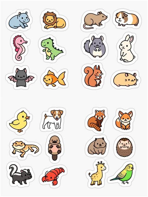 New "Cute Animal Sticker Pack 5" Sticker for Sale by littlemandyart ...