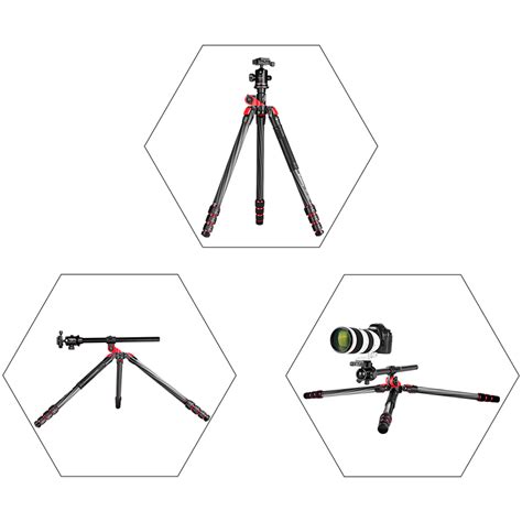 Manbily Fpt 284c Carbon Fiber Camera Tripod Monopod Carbon Fiber With Rotatable Center Column