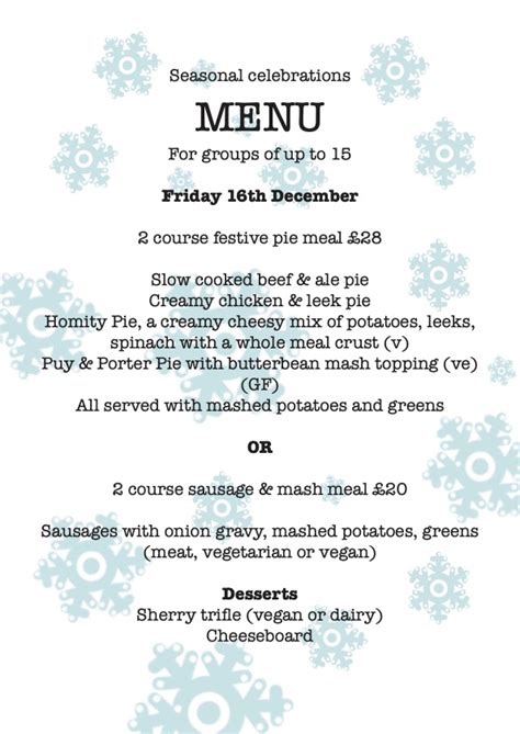 Festive Fuel Our Christmas Menus Are Here Blog The Beacon Hastings