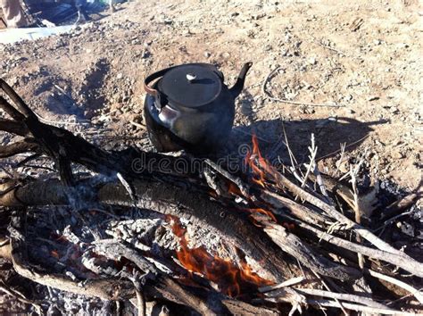 Traditional Tea Kettle On Fire Stock Image Image Of Bright Dinner