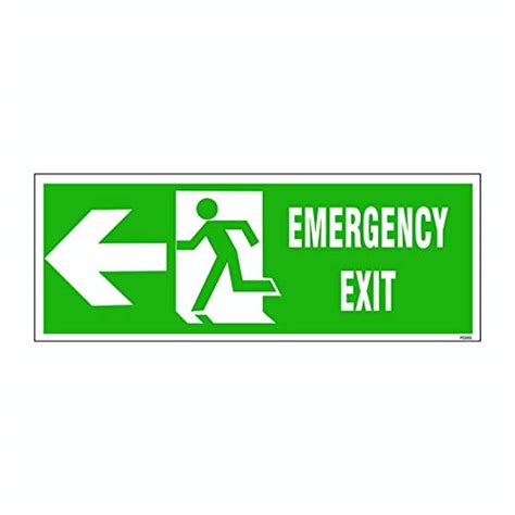 Protector Sign Left Arrow Emergency Exit Sign Night Glow Sign Set Of 3